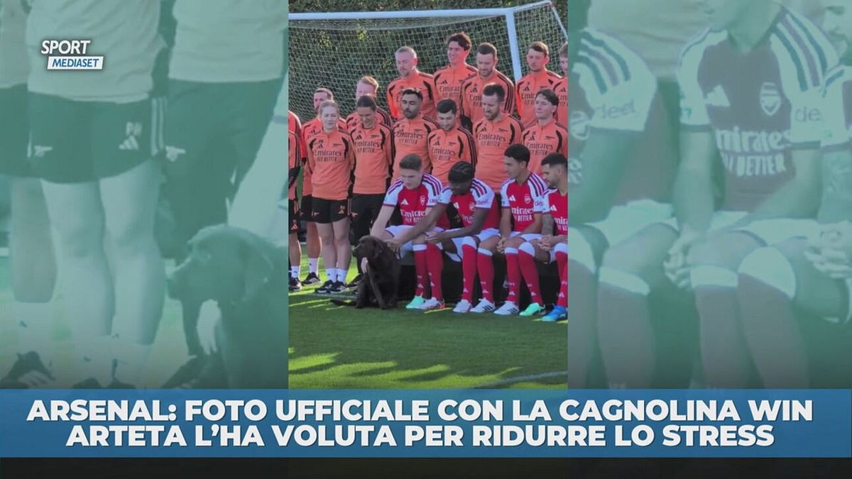 Arsenal: nella foto ufficiale c'è la cagnolina Win