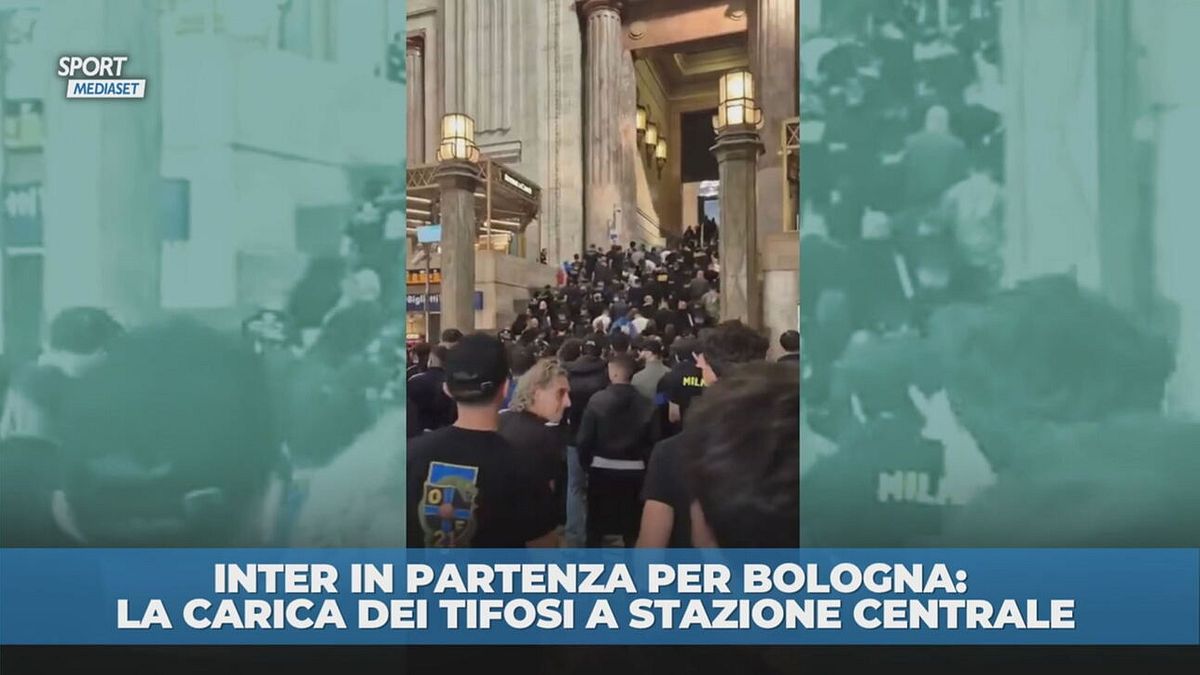 Inter verso Bologna, carica dei tifosi a Stazione Centrale
