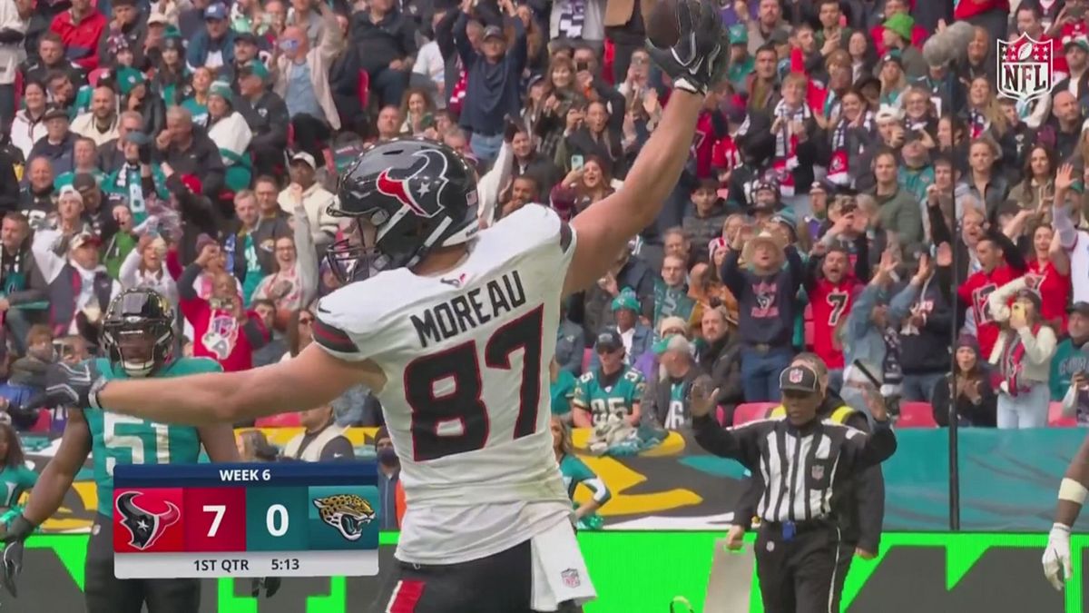 Touchdown di Foster Moreau, Houston Texans in vantaggio