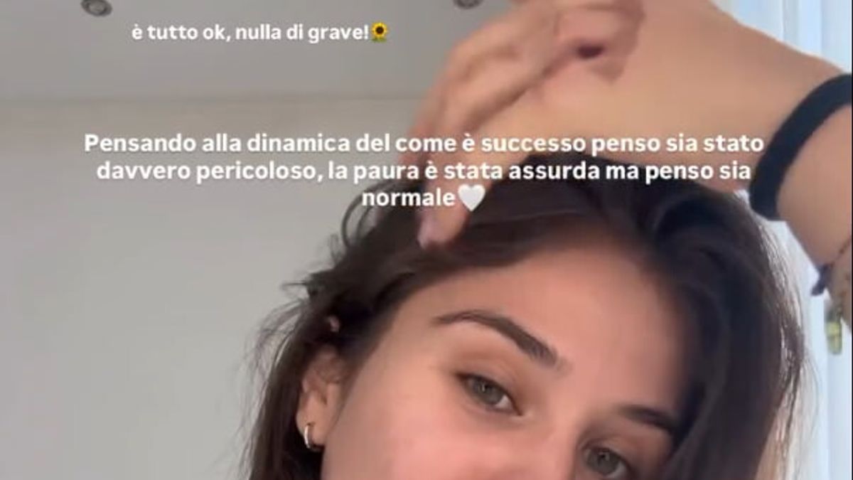 Cristiana Anania dopo l'incidente in scooter