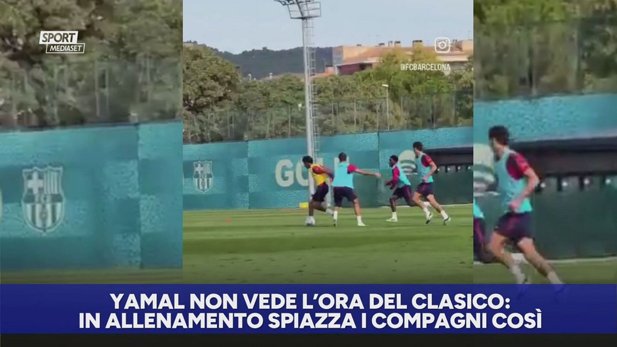 Yamal pronto per il Clasico: stupisce i compagni in allenamento con una magia