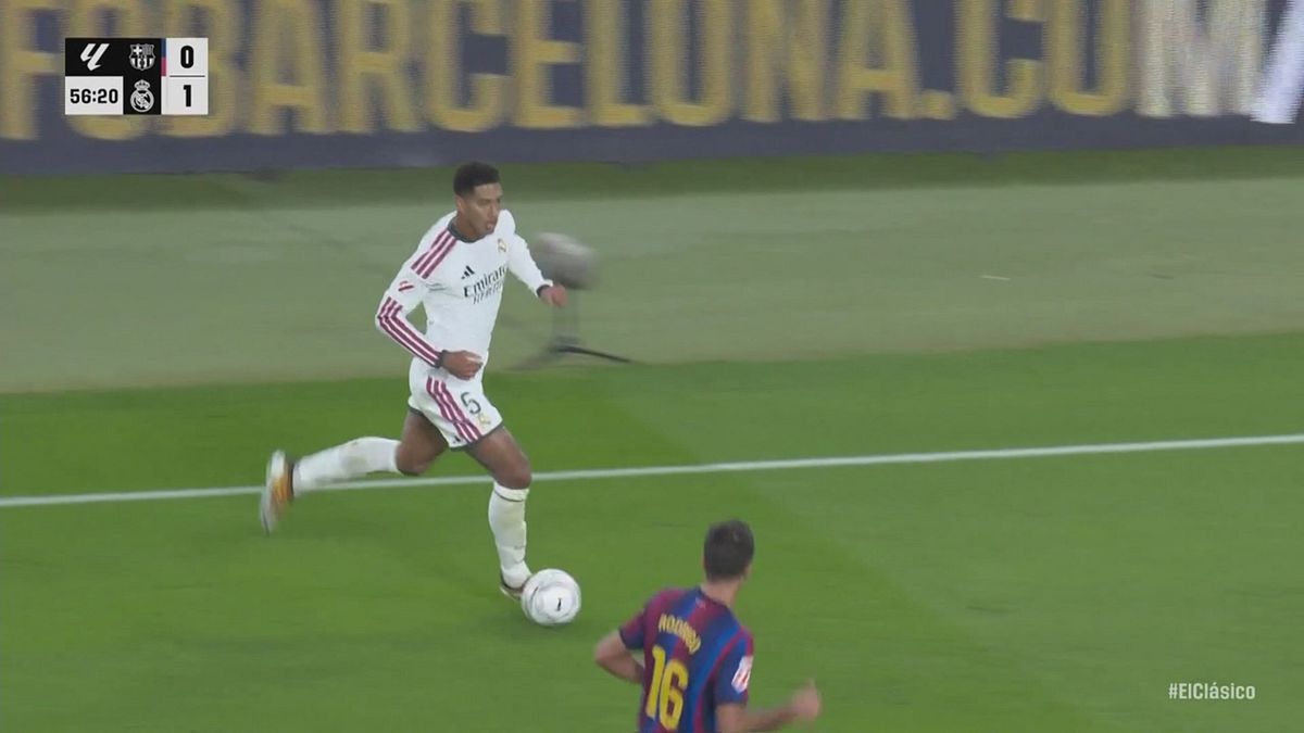 57' | Bellingham non sfrutta un buon contropiede (Barcellona-Real Madrid 0-1)
