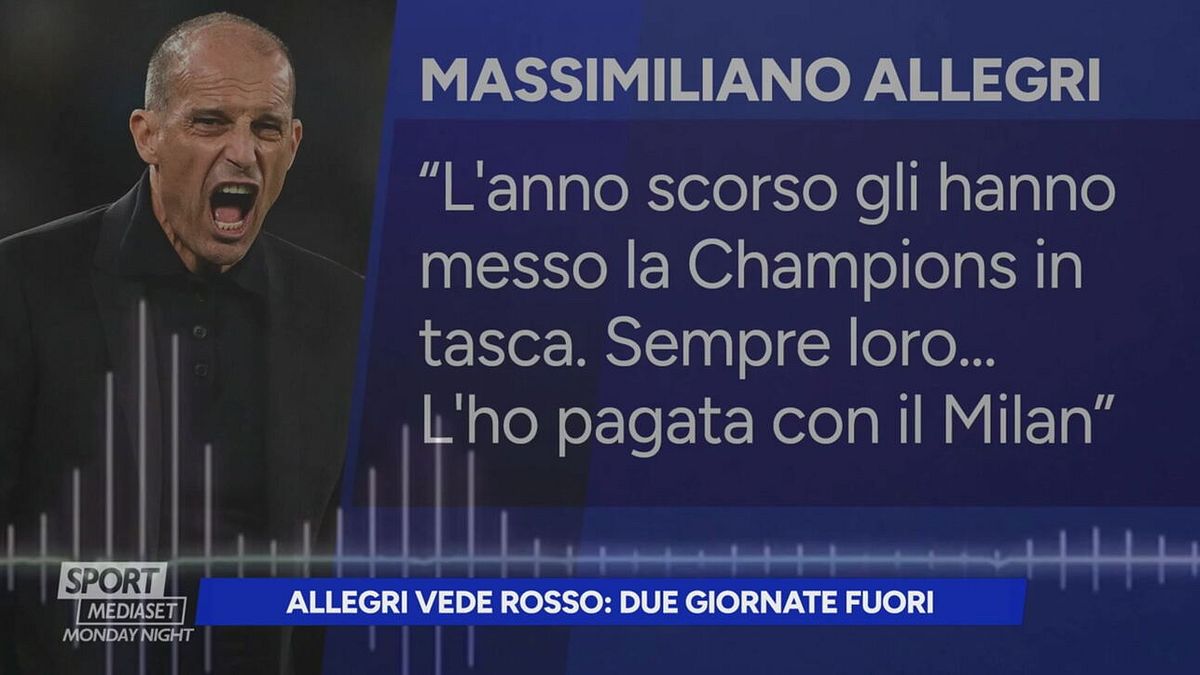 Napoli, due giornate di squalifica per Allegri