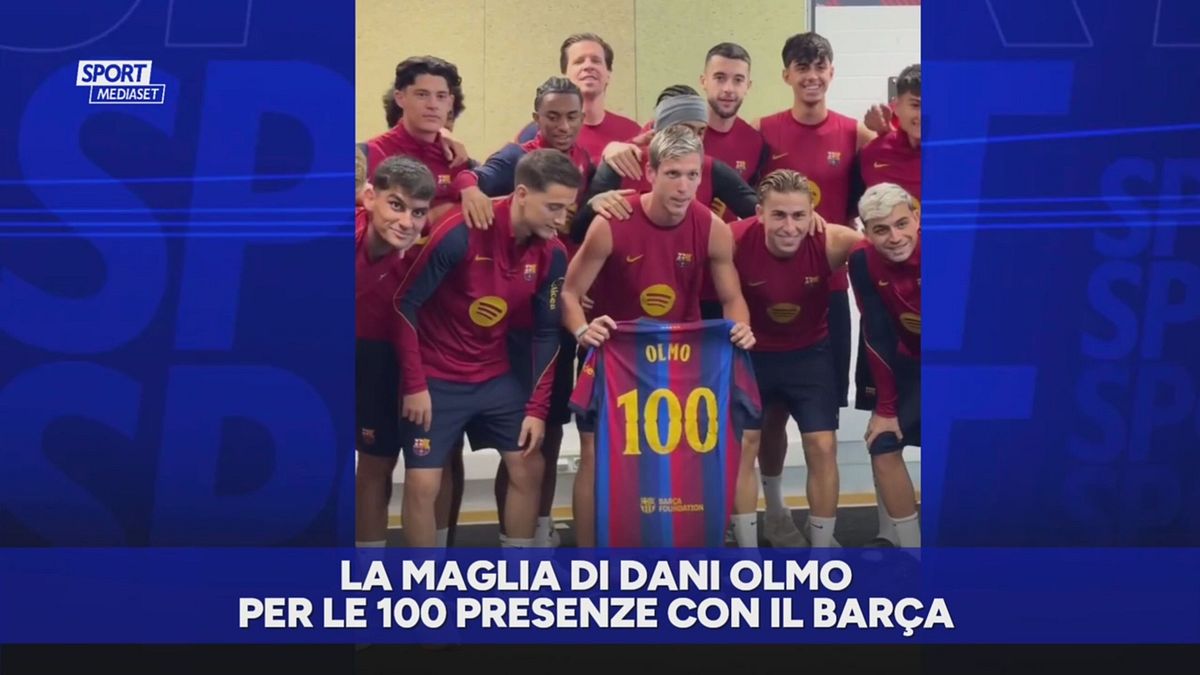Dani Olmo: maglia speciale per festeggiare le 100 presenze nel Barcellona