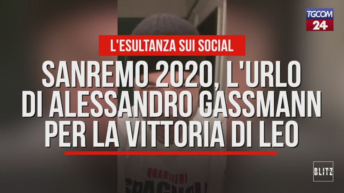 Sanremo 2020, l'urlo di Alessandro Gassmann per la vittoria di Leo