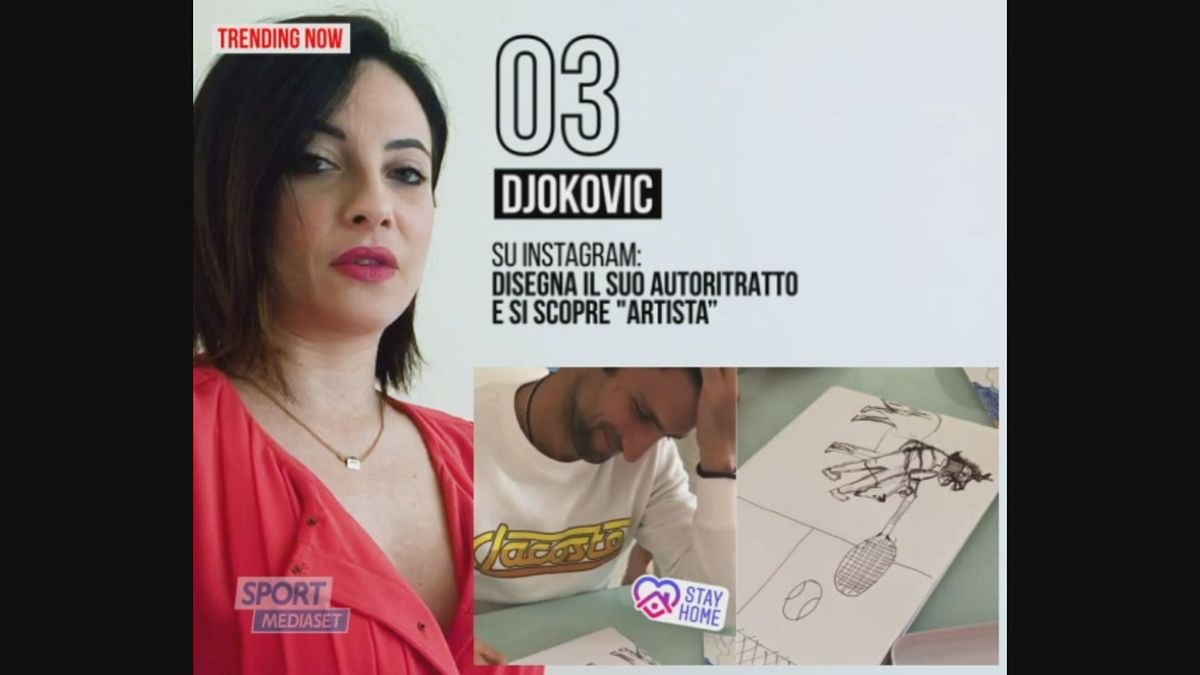 Djokovic si "scopre" artista: il suo autoritratto su Instagram