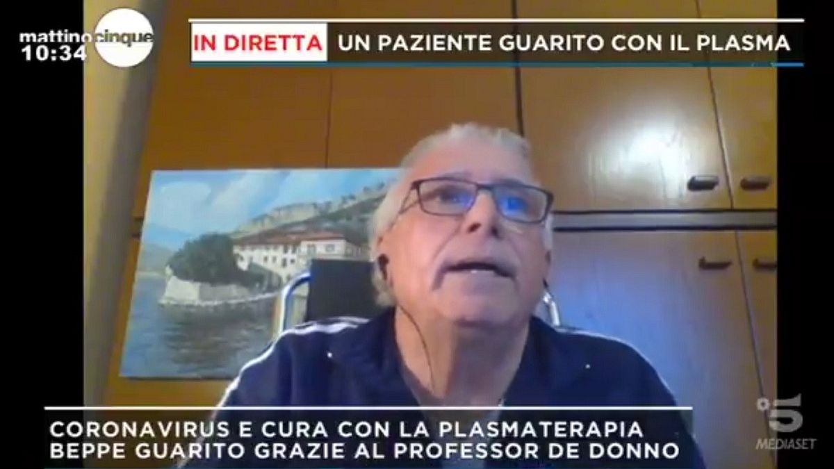 Coronavirus: "Sono guarito grazie alla terapia del plasma"