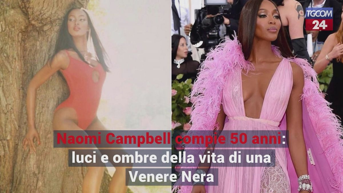 Naomi Campbell compie 50 anni: luci e ombre della vita di una Venere Nera