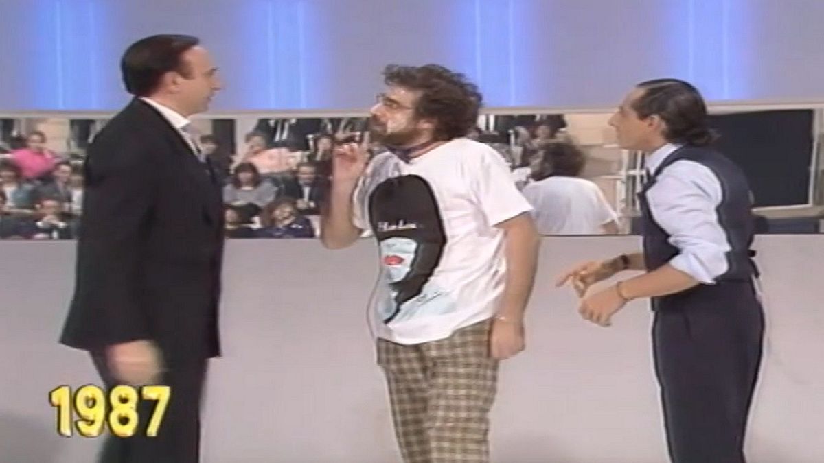 "Festival" 1987, gli scherzi di Zuzzurro e Gaspare a Pippo Baudo