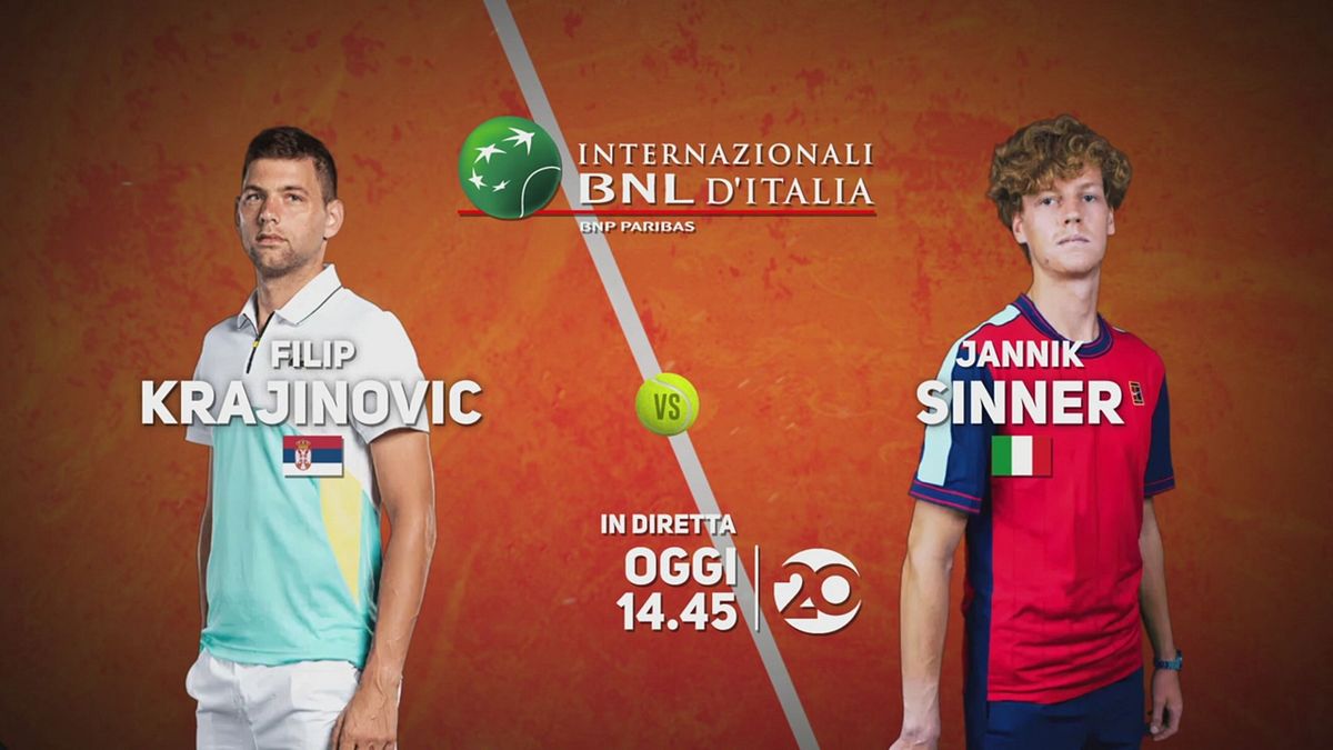 Krajinovic-Sinner: giovedì 12 maggio alle 14:45 sul 20