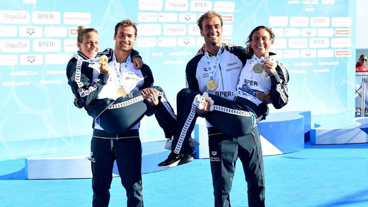  Bruni, Taddeucci, Paltrinieri, Acerenza, oro nel Team Event in acque libere