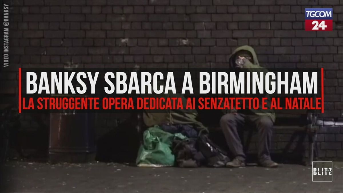 Banksy sbarca a Birmingham: la struggente opera dedicata ai senzatetto e al Natale