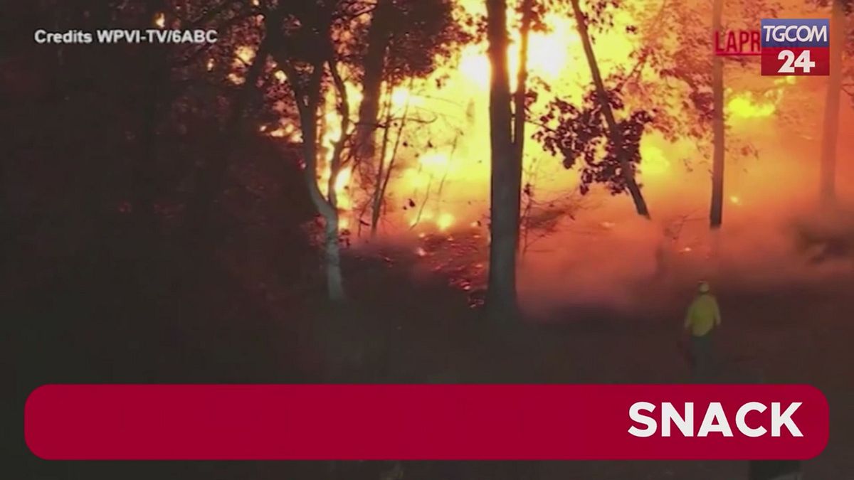 New Jersey, incendio vicino a una zona residenziale: l'intervento dei vigili del fuoco