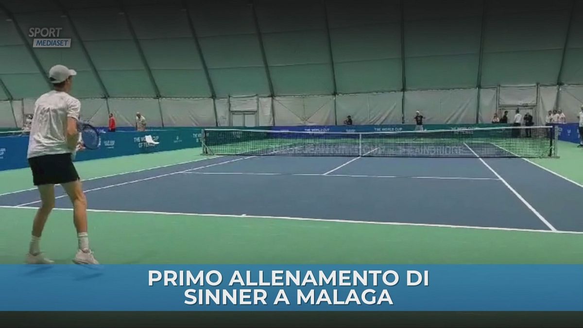 Sinner, primo allenamento a Malaga