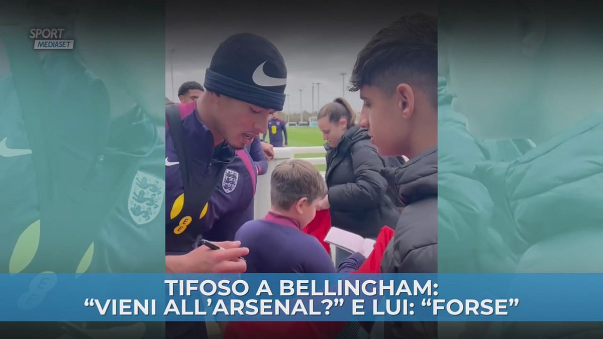 Un tifoso a Bellingham: "vieni all'Arsenal?" E lui: "Forse"