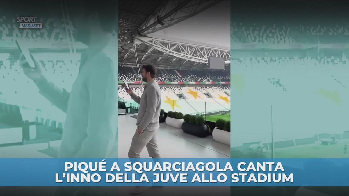 Piqué a squarciagola canta l'inno della Juve allo Stadium