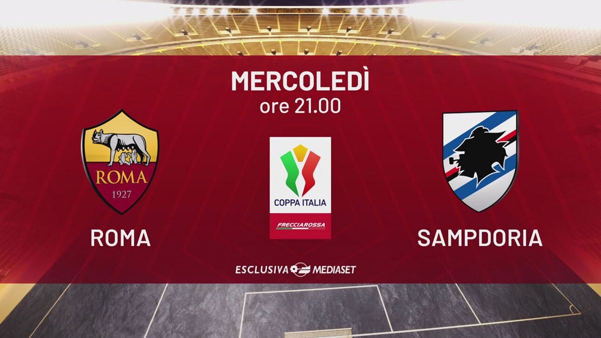 Roma-Sampdoria: mercoledì 18 dicembre alle 21.00