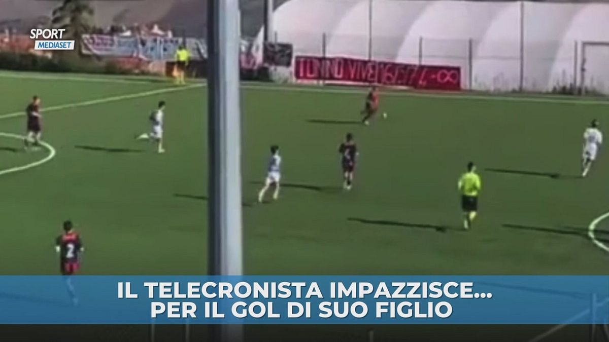 Il figlio segna, il telecronista impazzisce