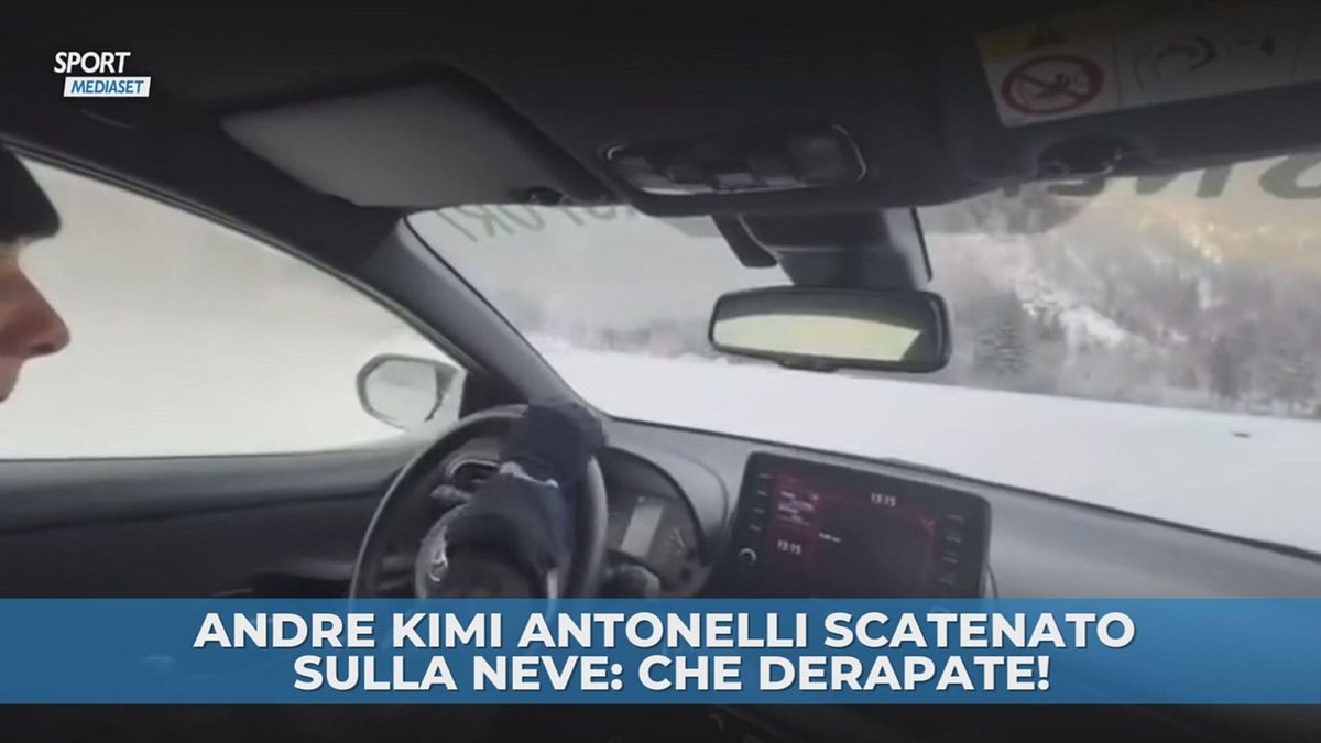 ANDREA KIMI ANTONELLI SCATENATO SULLA NEVE