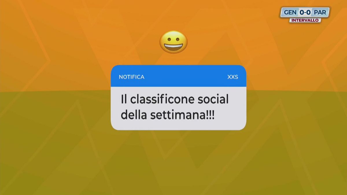 Il classificone social della settimana