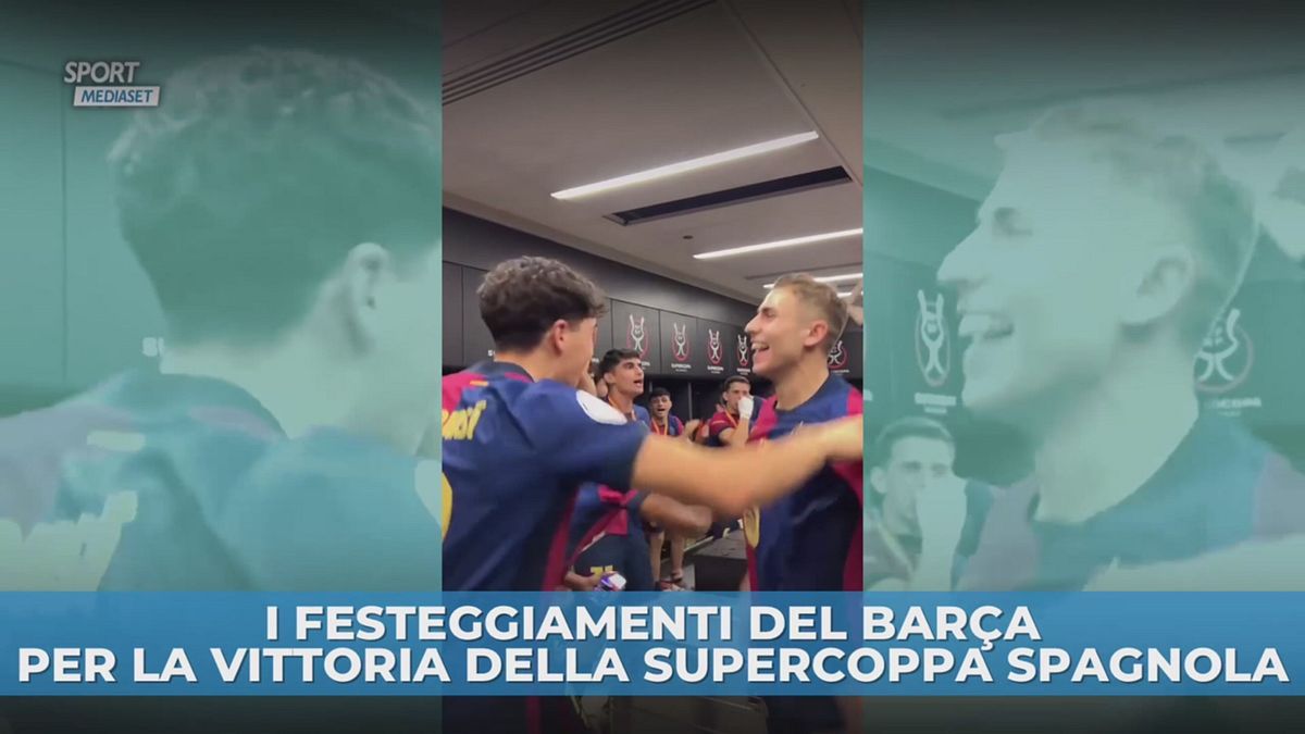 I festeggiamenti del Barça per la vittoria della Supercoppa Spagnola