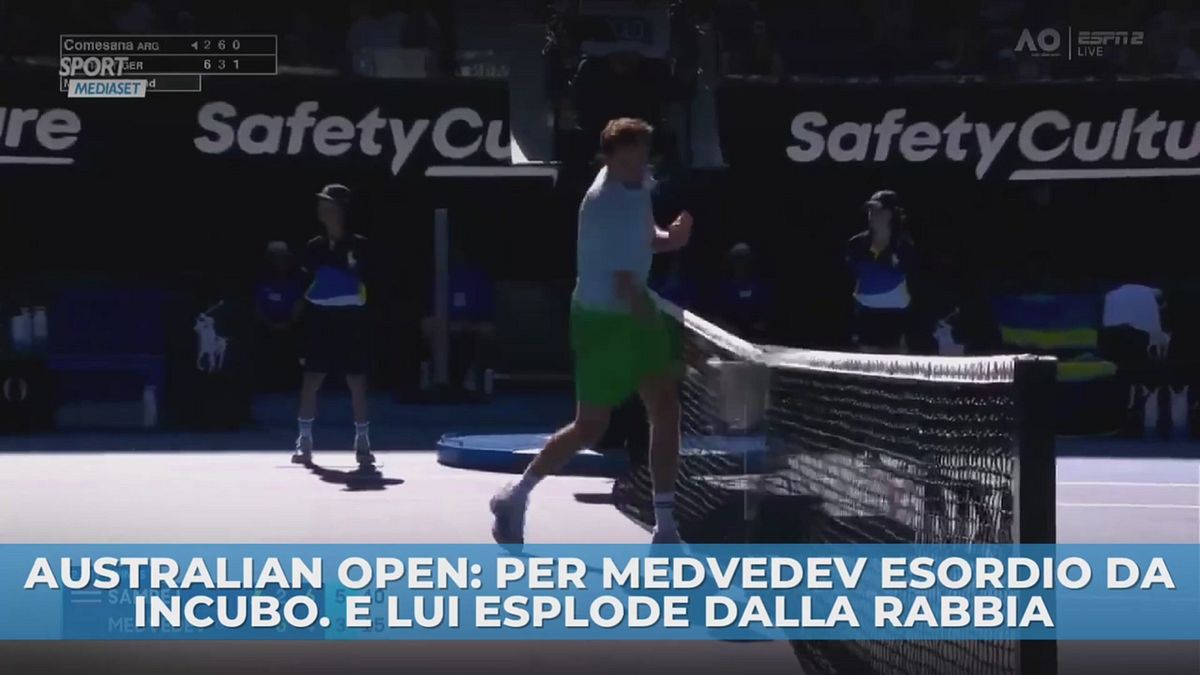 Australian Open: per Medvedev esordio complicato. E lui esplode dalla rabbia