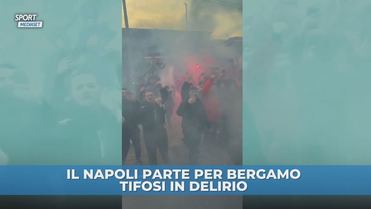 Napoli parte per Bergamo, tifosi in delirio