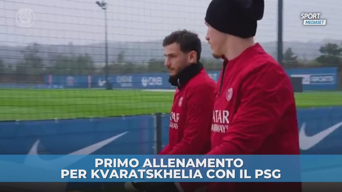 Primo allenamento per Kvaratskhelia con il PSG