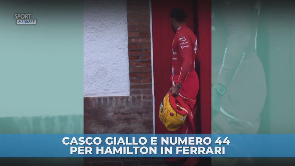 Casco giallo e numero 44 per Hamilton