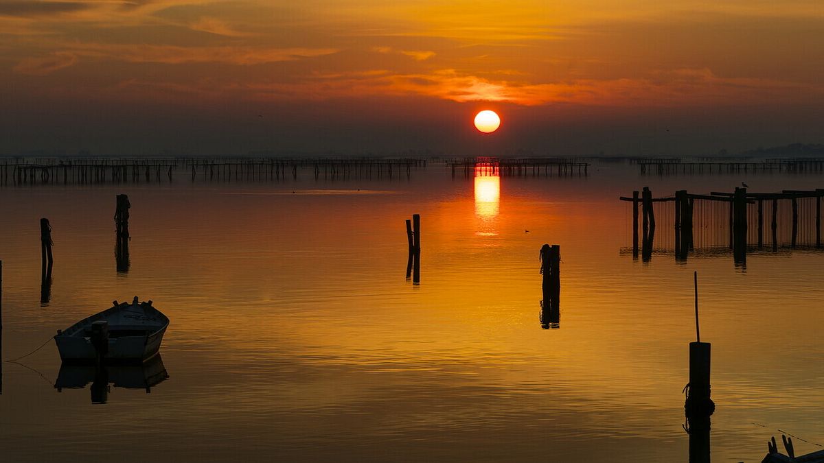 Delta del Po, uno scenografico tramonto