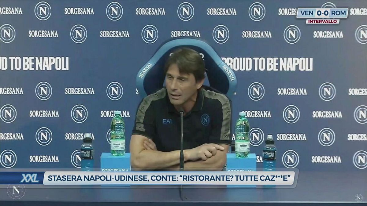 Stasera Napoli-Udinese, Conte: "Ristorante? Tutte caz***e"