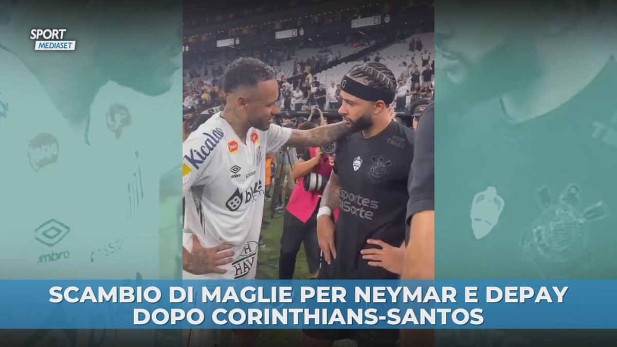 Scambio di maglie tra Neymar e Depay