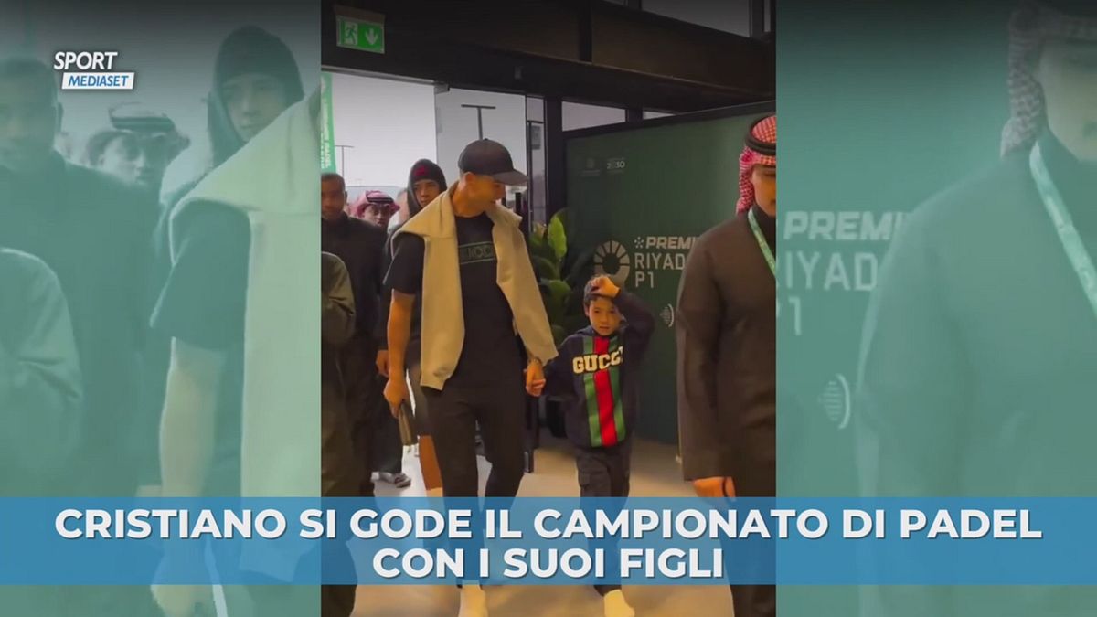 Cristiano si gode il Campionato di Padel con i suoi figli