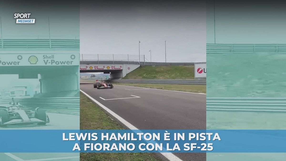 Lewis Hamilton è in pista a Fiorano con la SF-25