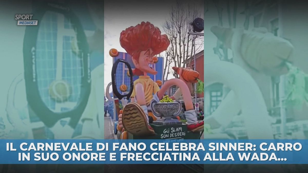 Il Carnevale di Fano celebra Sinner: carro in suo onore e frecciatina alla WADA...