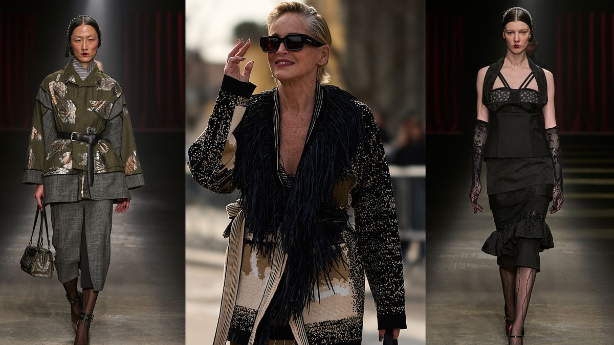 Sharon Stone ospite speciale di Antonio Marras alla sfilata di presentazione della collezione autunno inverno 2025-2026