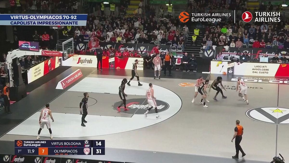 Eurolega: Virtus-Olympiacos 70-92