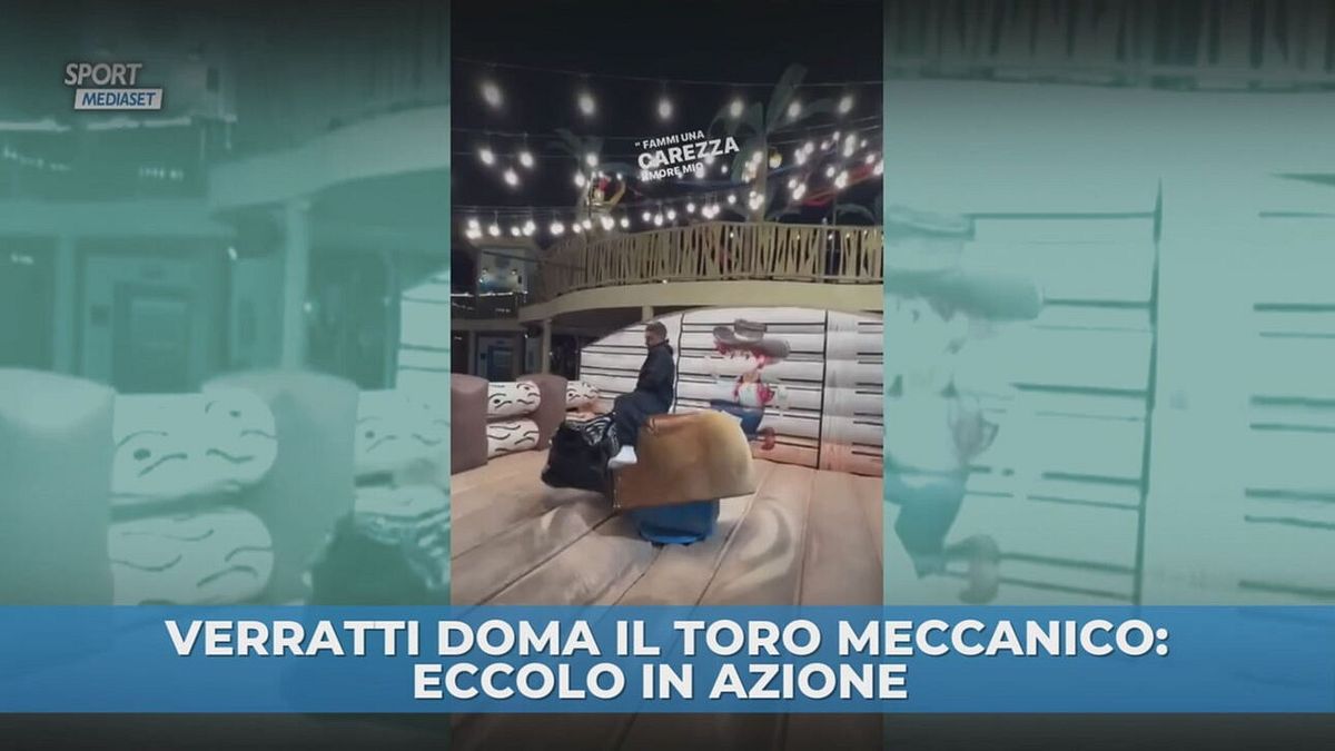 Verratti "doma" il toro meccanico