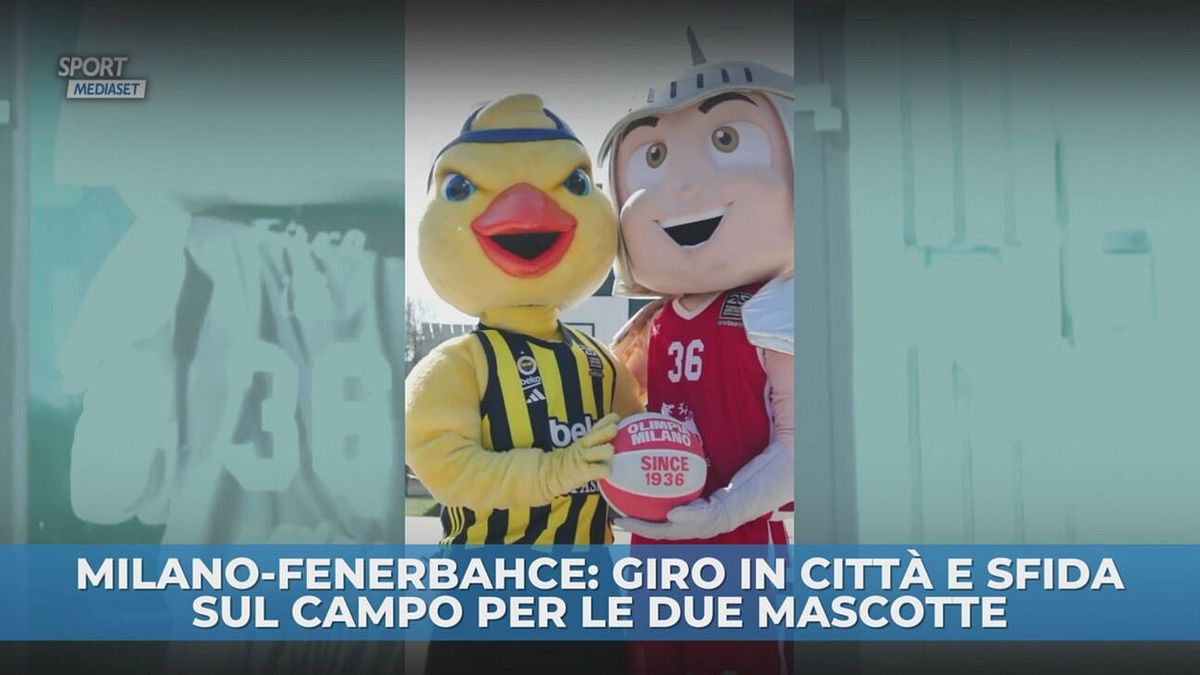 Milano-Fenerbahce: giro in città e sfida sul campo per le due mascotte