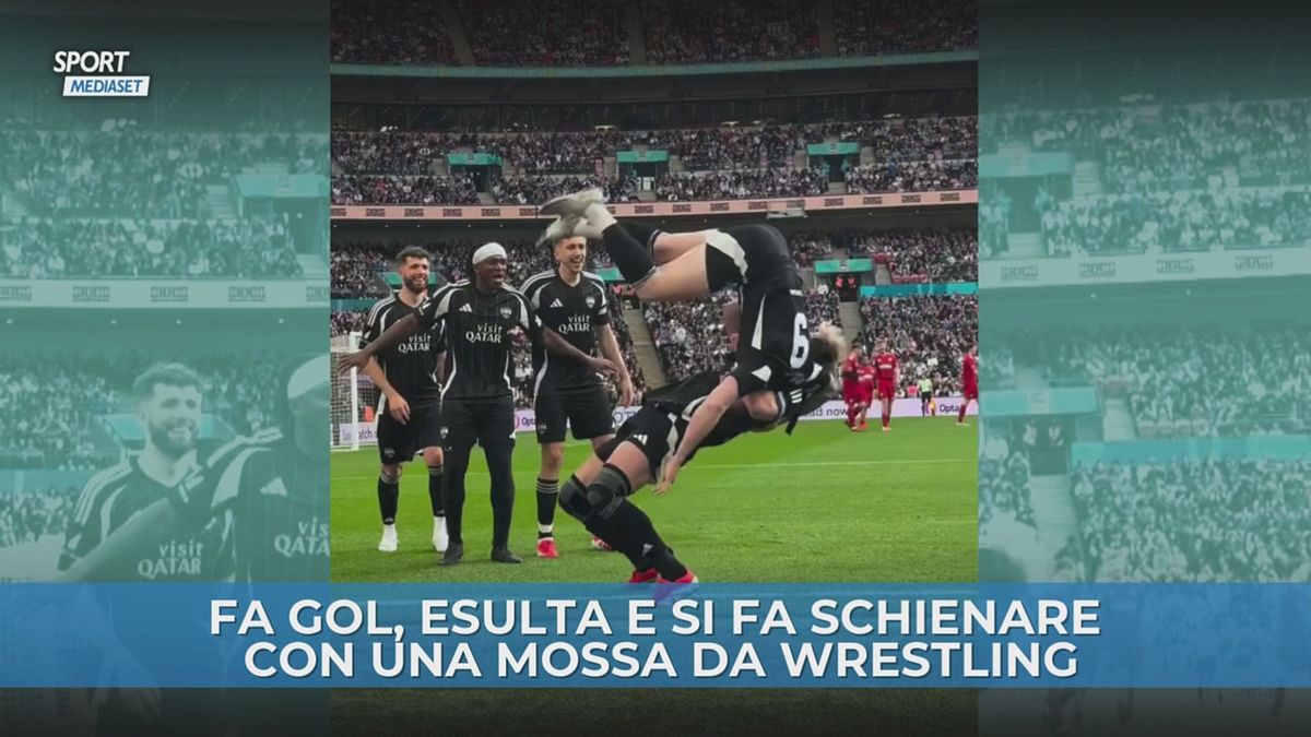 Calcio o wrestling: esultanza esilarante a Wembley