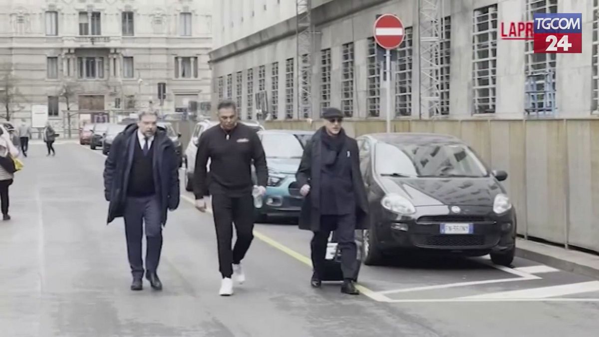 Davide Lacerenza e Stefania Nobile arrivano in tribunale a Milano per l'interrogatorio di garanzia