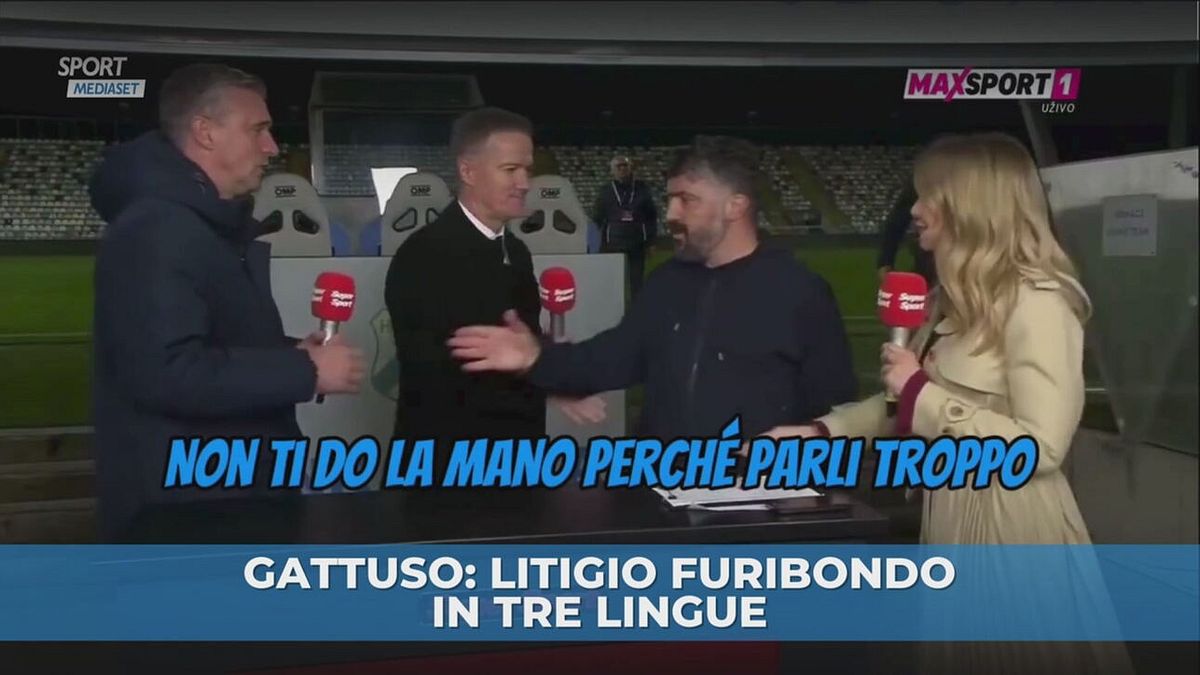 Gattuso: litigio furibondo in tre lingue