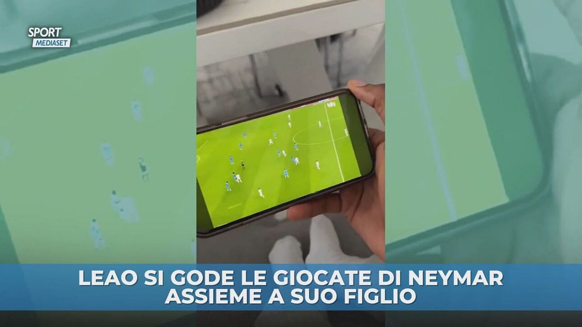 Leao si gode le giocate di Neymar assieme a suo figlio