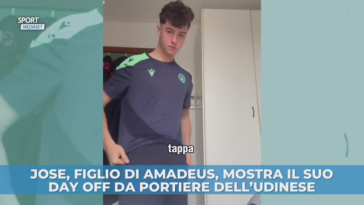 Jose, il figlio di Amadeus, mostra il suo day off da portiere dell'Udinese