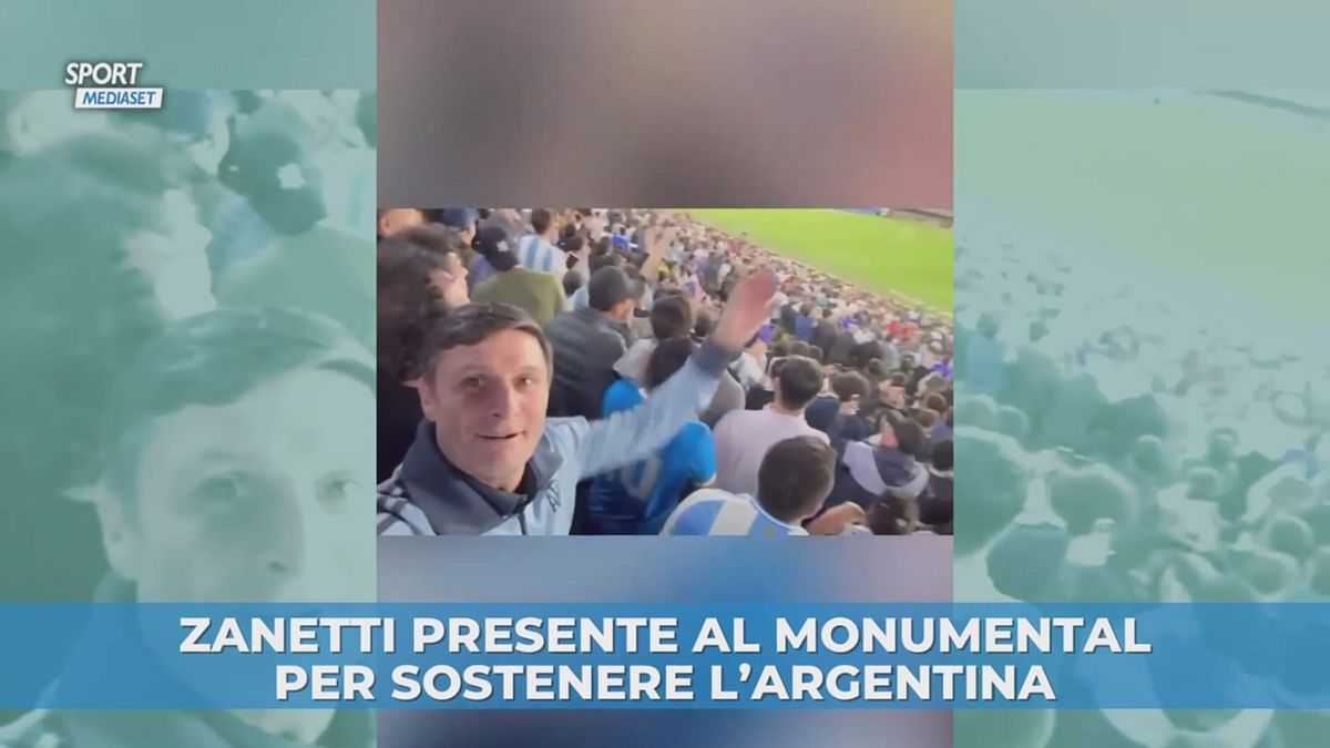Zanetti presente al Monumental a sostenere l'Argentina
