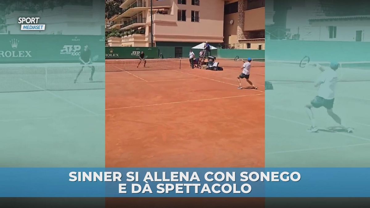 Sinner si allena con Sonego e dà spettacolo