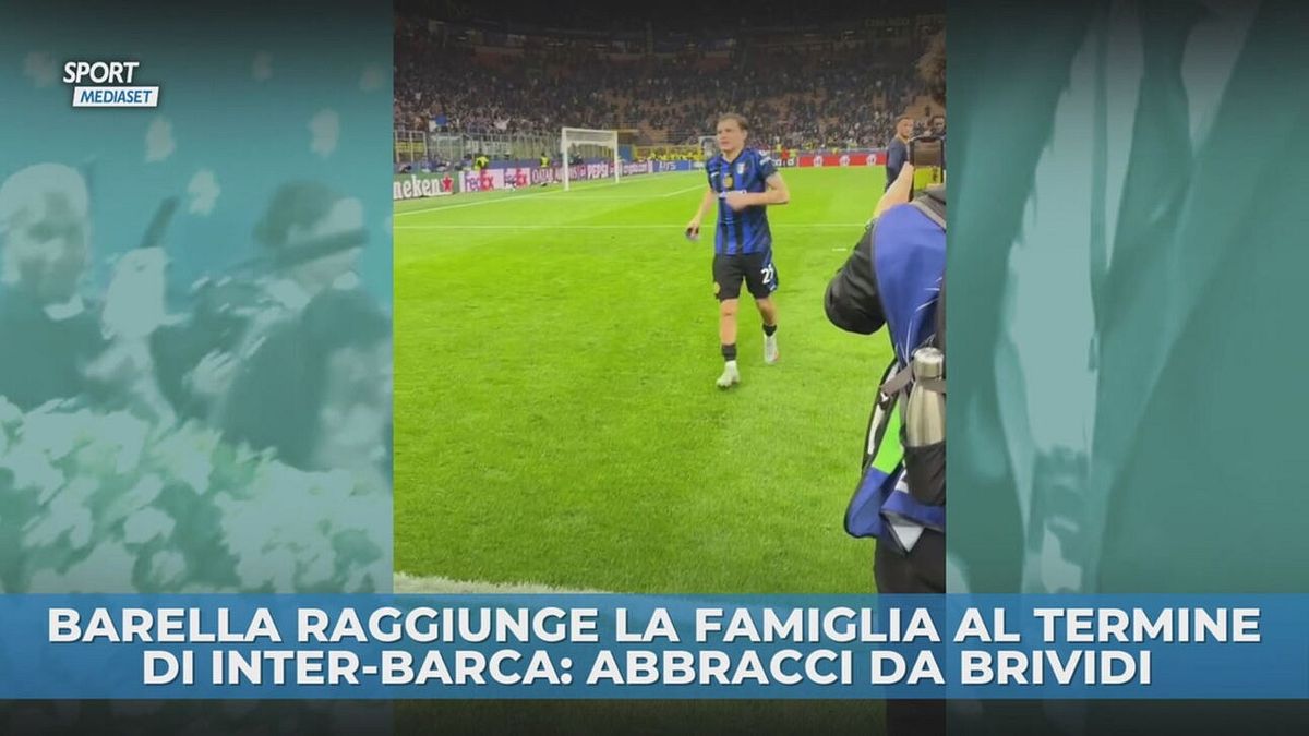 Barella, abbraccio con il padre da brividi
