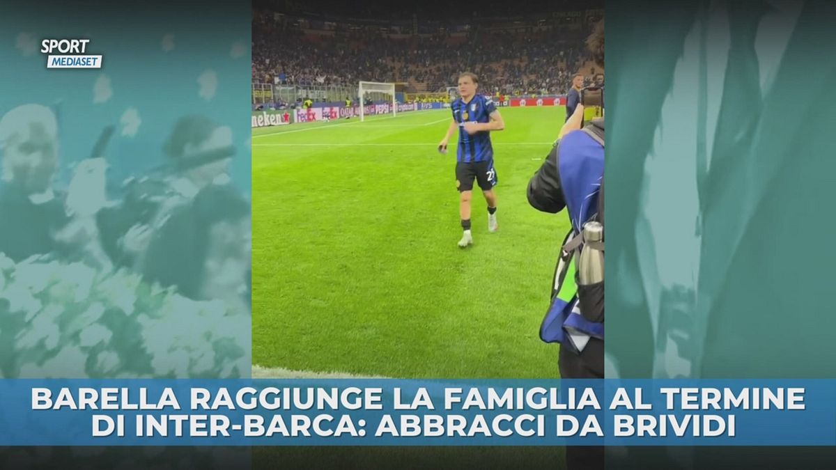 Barella, abbraccio con il padre da brividi