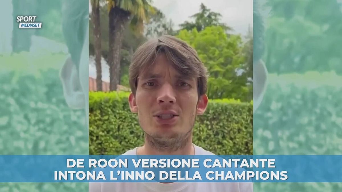 De Roon versione cantante intona l'inno della Champions