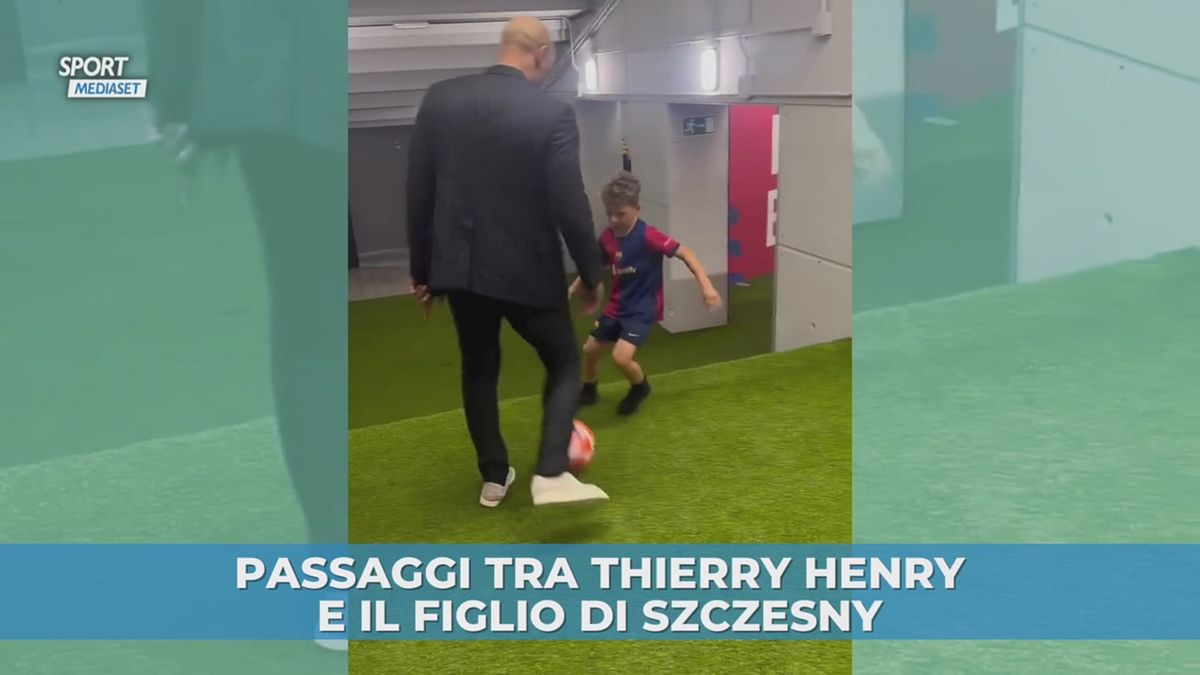 Thierry Henry gioca col figlio di Szczesny